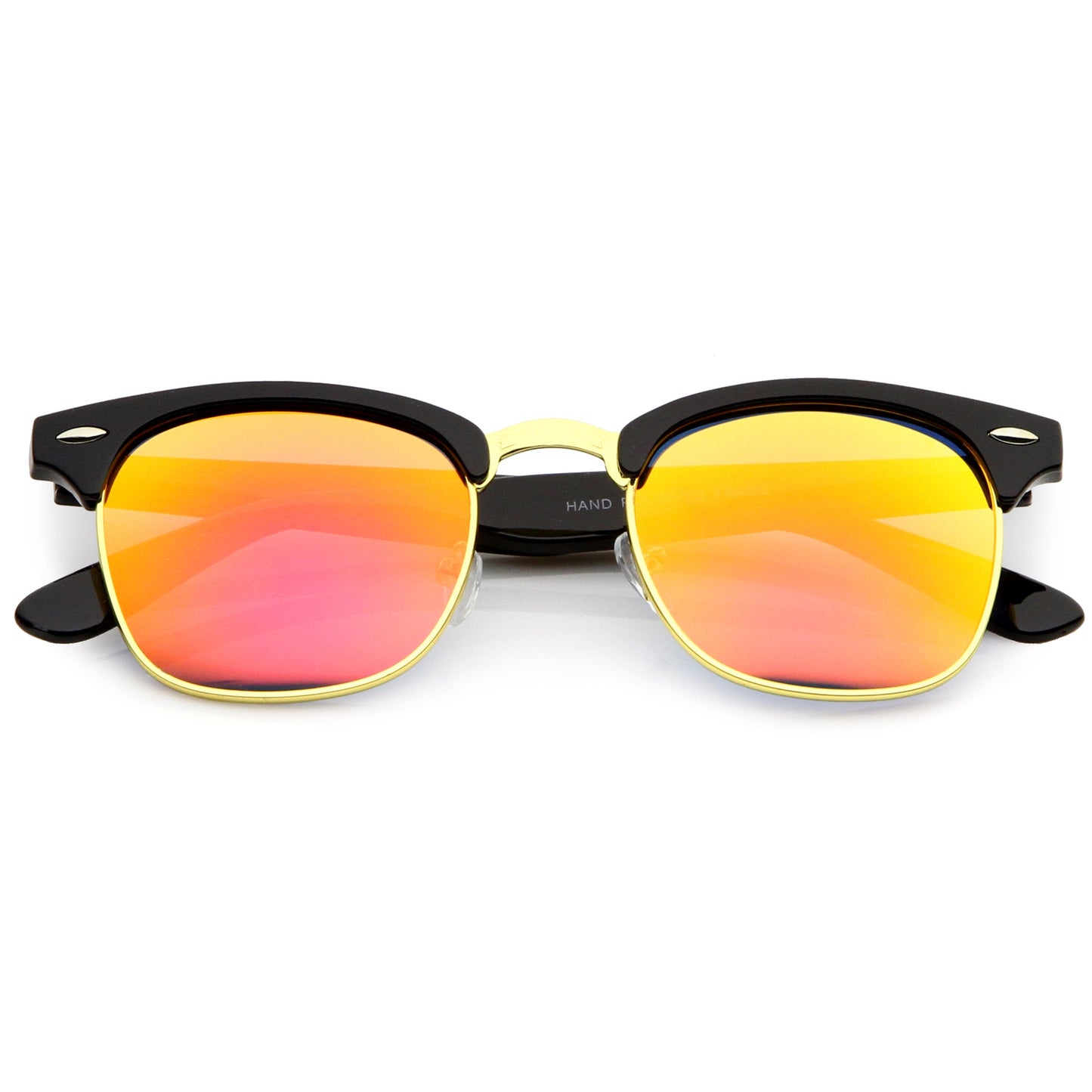 zeroUV - Classic Square Colored Mirrored Lens Horn Rimmed Sunglasses C772