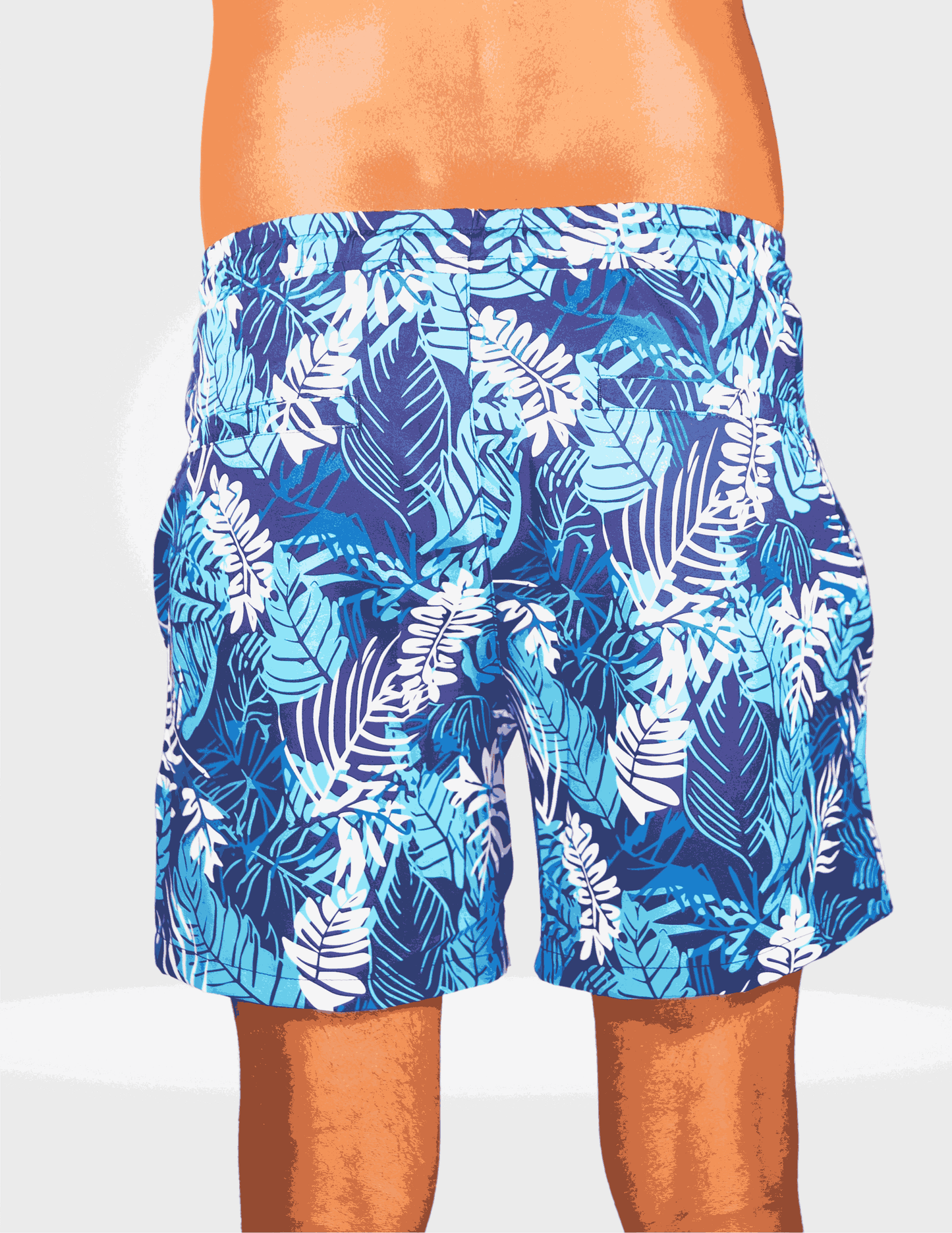 Dry Pocket Caribbean Palms - Waterproof Pocket Swim Shorts - Athletic Liner