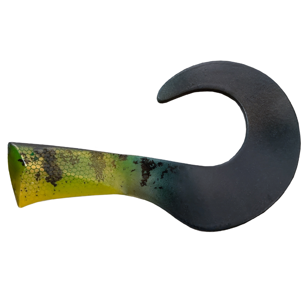 Headbanger Lures Colossus Curly Replacement Tail - Natural Perch
