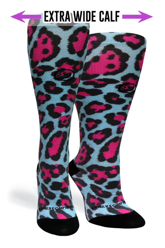 Crazy Compression Cheetah Blue - (Standard & Extra Wide)