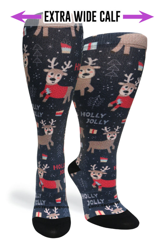 Crazy Compression Holly Jolly - (Standard & Extra Wide)