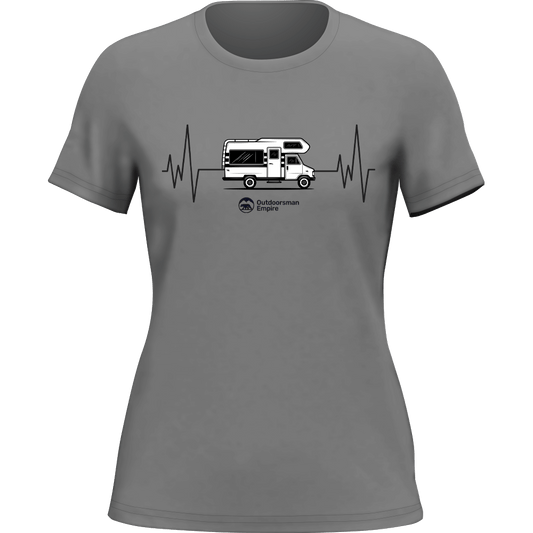 Outdoorzees Camping Cardiogram T-Shirt for Women