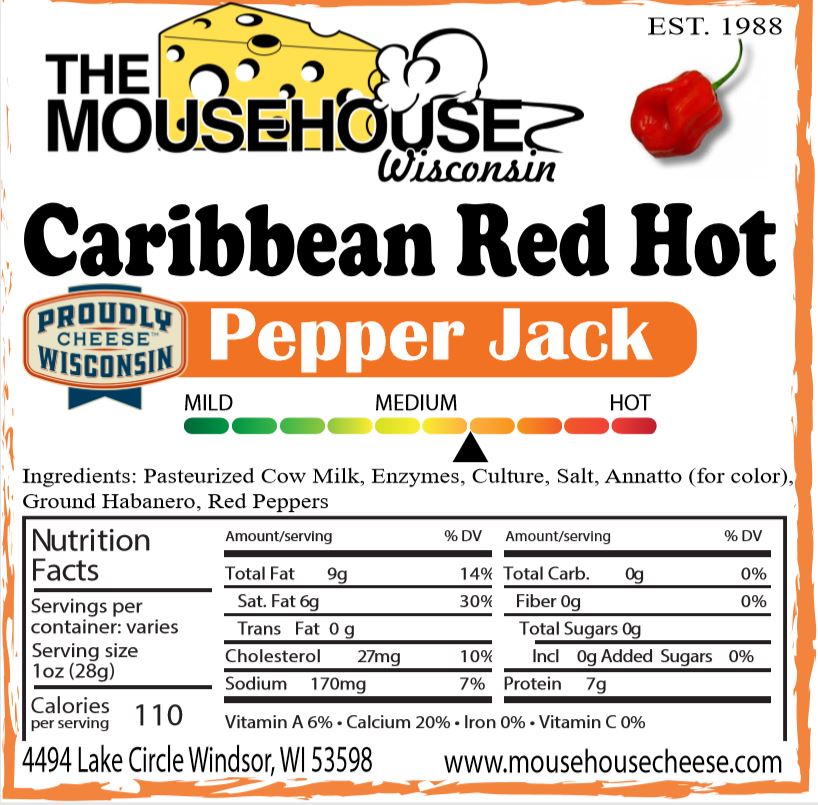 Mousehouse Cheesehaus Caribbean Red Hot Pepper Jack