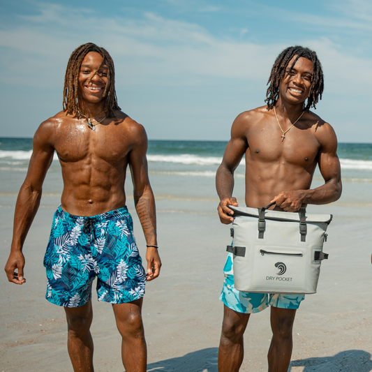 Dry Pocket Caribbean Palms - Waterproof Pocket Swim Shorts - Athletic Liner