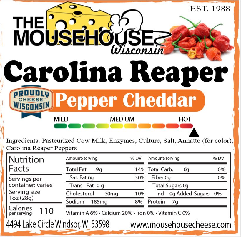 Mousehouse Cheesehaus Carolina Reaper Pepper Cheddar