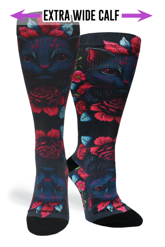 Crazy Compression Cat Arose - (Standard & Extra Wide)