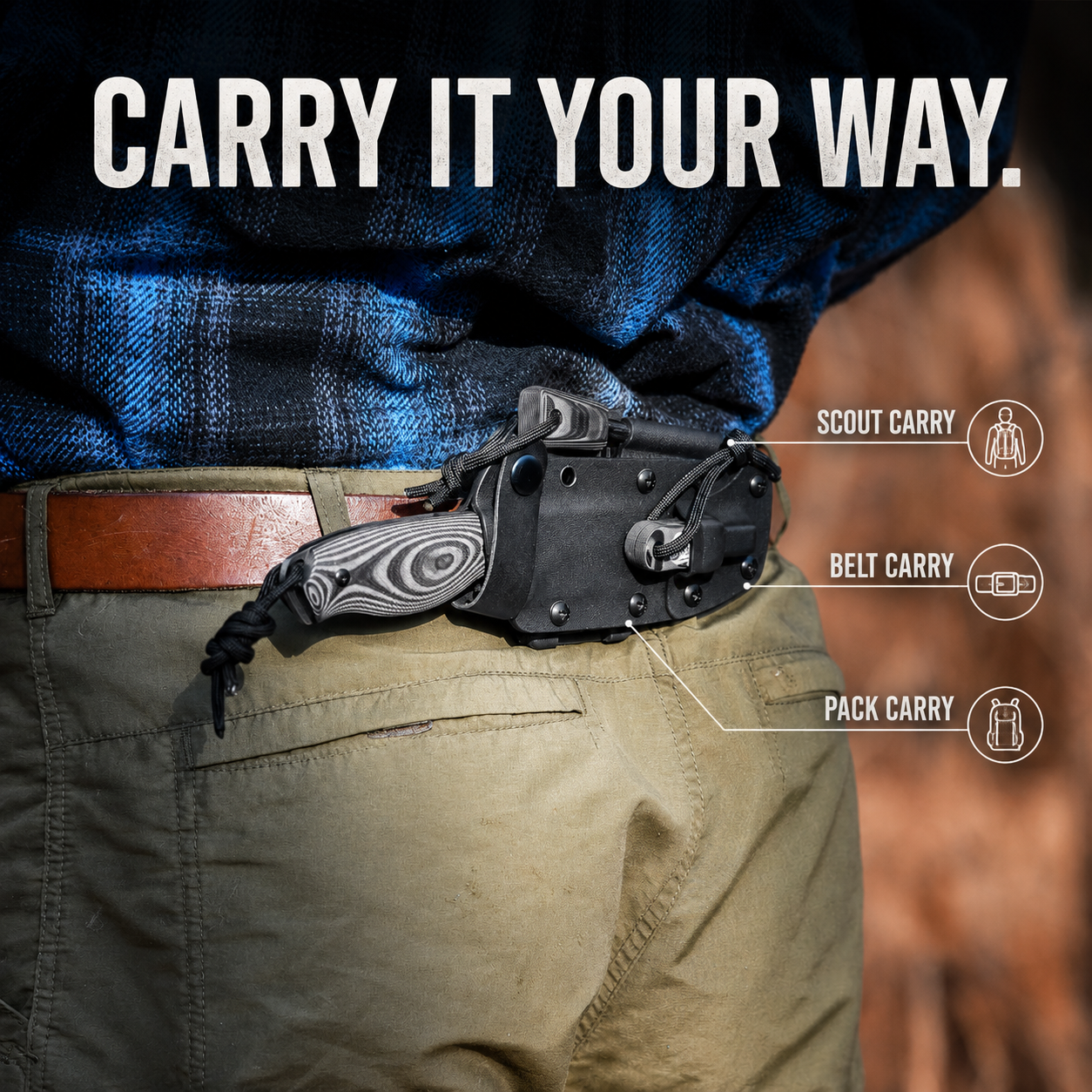 Holtzman's Gorilla Survival "The Silverback" Full Tang D2 Survival Camping Knife Gift Set