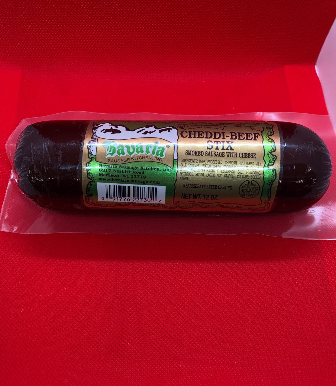 Mousehouse Cheesehaus Bavaria Cheddi-Beef Stix Summer Sausage, 12oz