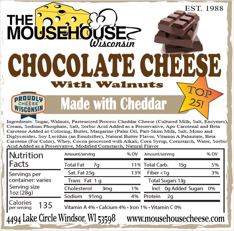 Mousehouse Cheesehaus Chocolate Cheese with Walnuts