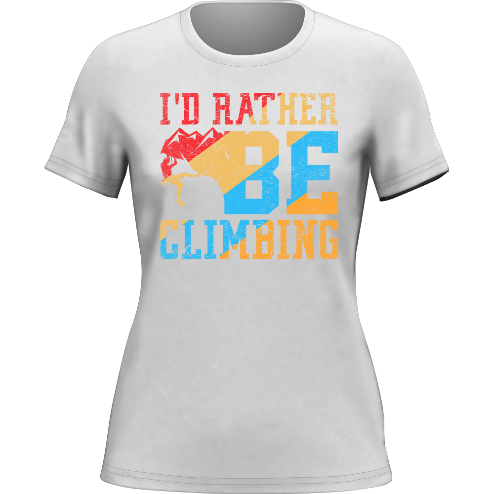 Outdoorzees Climbing I'd Rather Be Climbing T-Shirt for Women