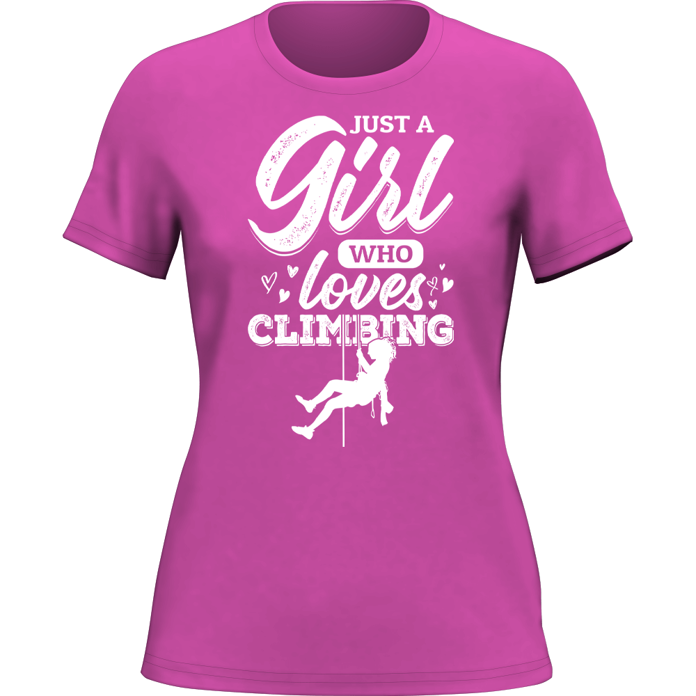 Outdoorzees Climbing Just A Girl Who Loves Climbing T-Shirt for Women