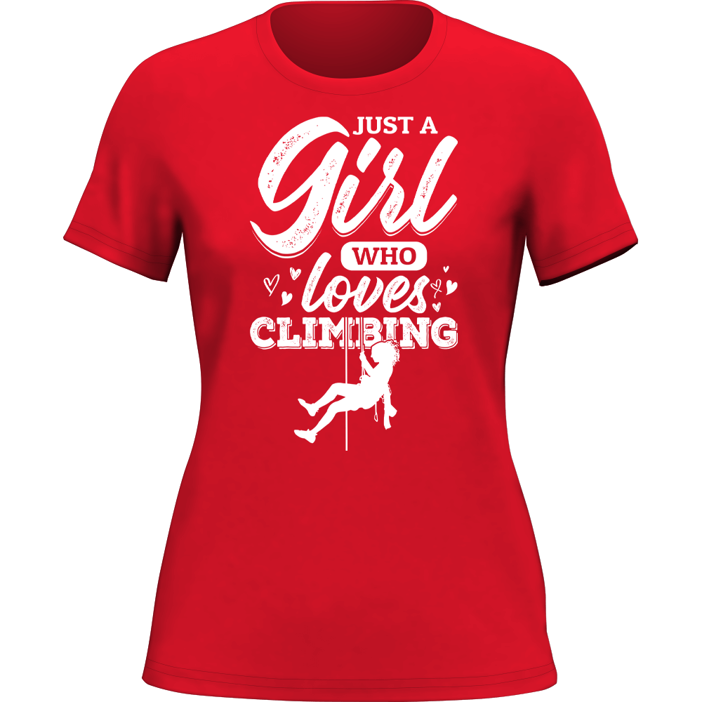 Outdoorzees Climbing Just A Girl Who Loves Climbing T-Shirt for Women
