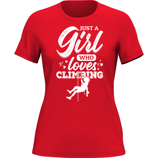 Outdoorzees Climbing Just A Girl Who Loves Climbing T-Shirt for Women