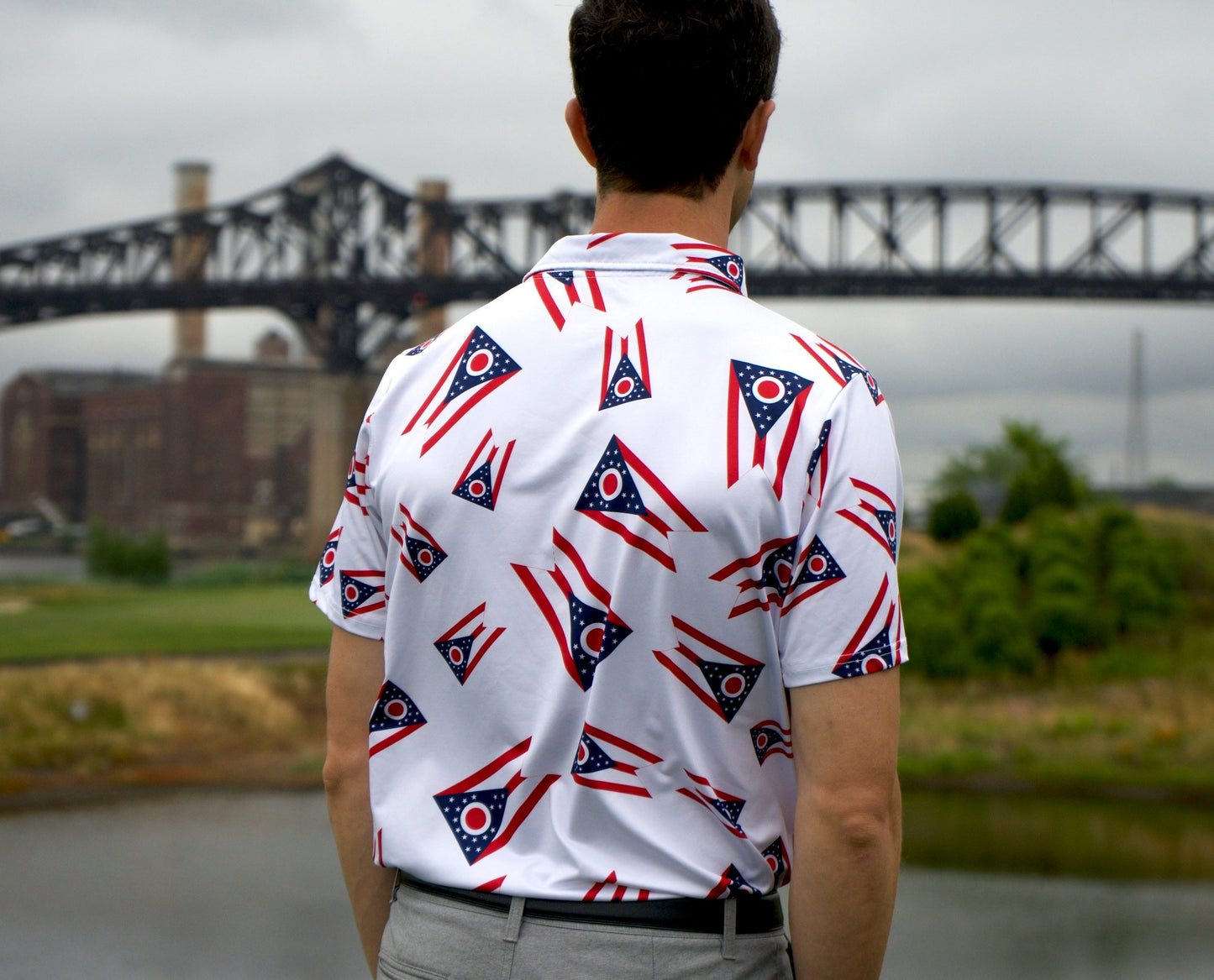 1803 Golf Big Ohio Burgee Golf Shirt