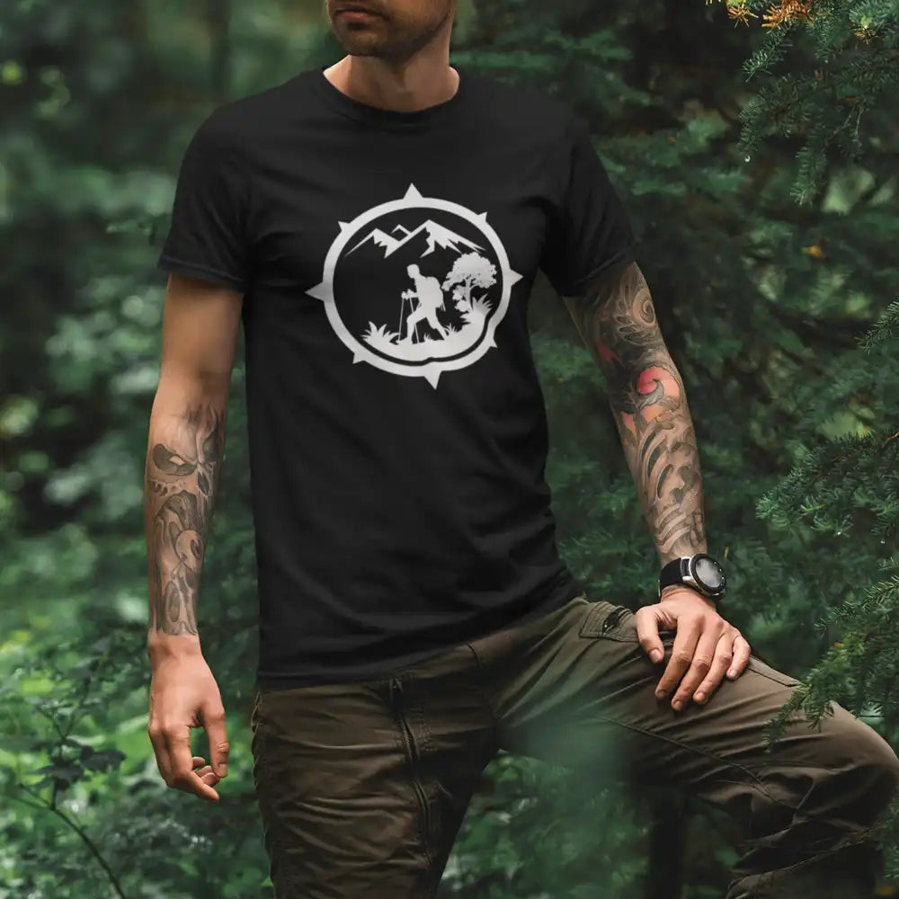 Outdoorzees Hiking Mountain Compass Man T-Shirt