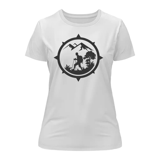 Outdoorzees Hiking Mountain Compass T-Shirt for Women