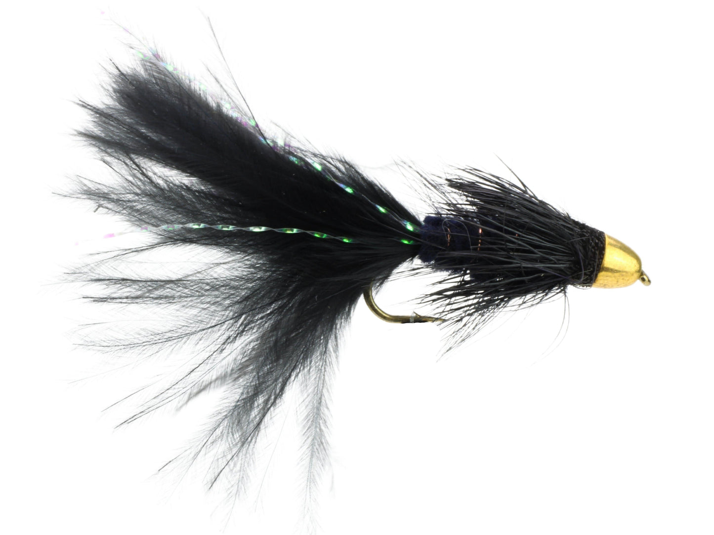 Wild Water - Cone Head Black Wooly Bugger, Size 8, Qty. 4