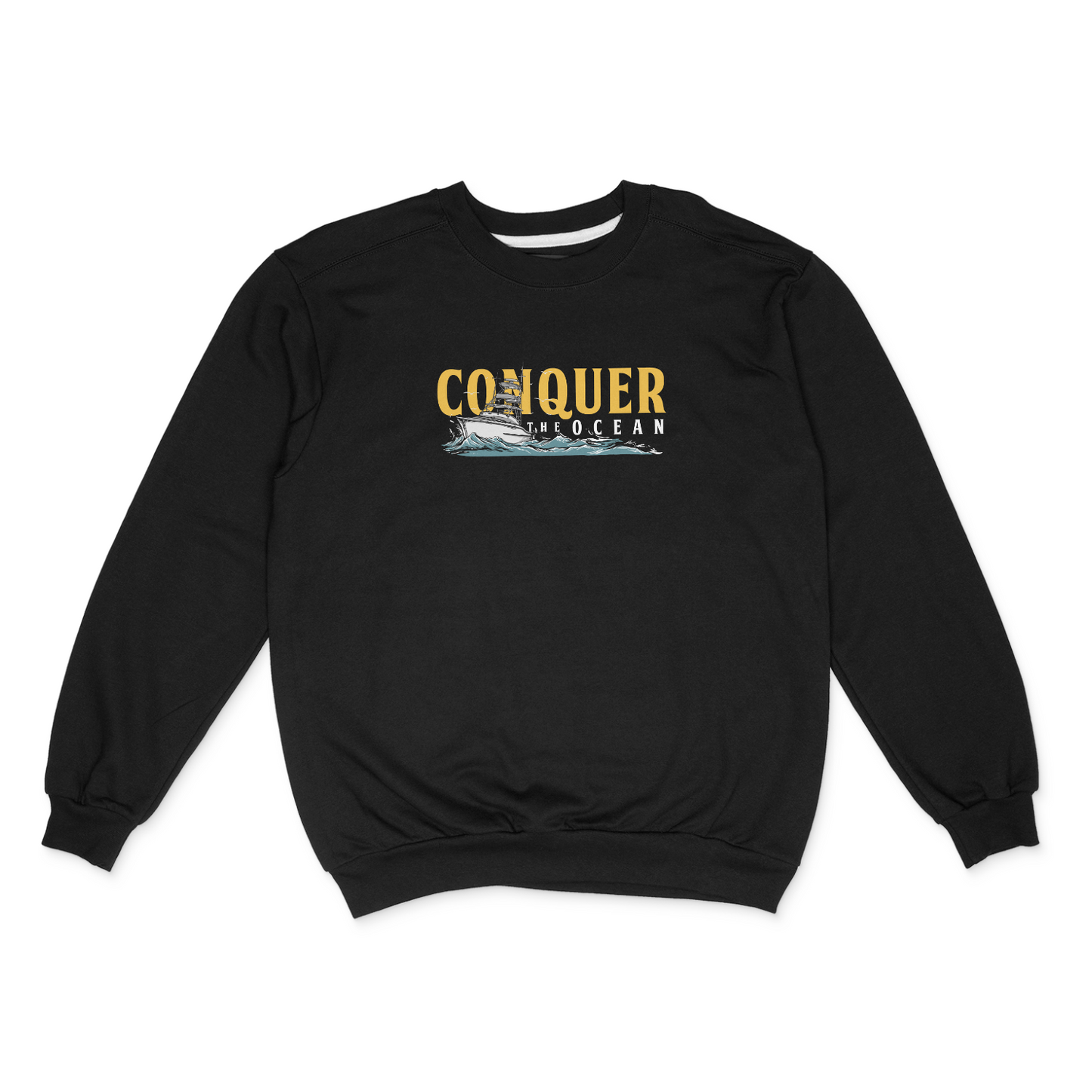 Keepers Only Co. Conquer The Ocean Black Crewneck Sweater