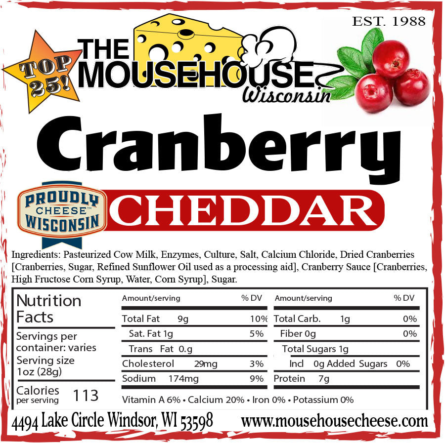 Mousehouse Cheesehaus Cranberry Cheddar