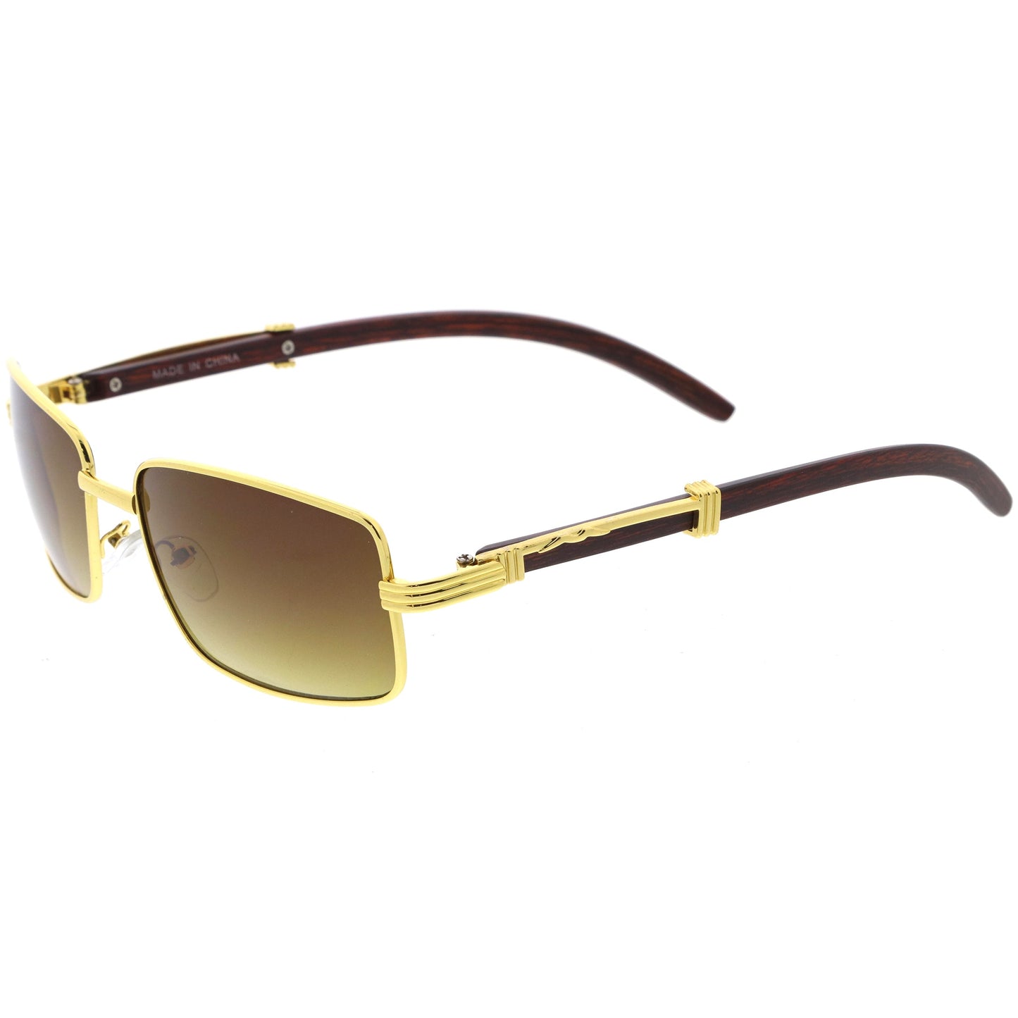 zeroUV - Medium Dapper Sleek Metal Two-Tone Square Sunglasses D249