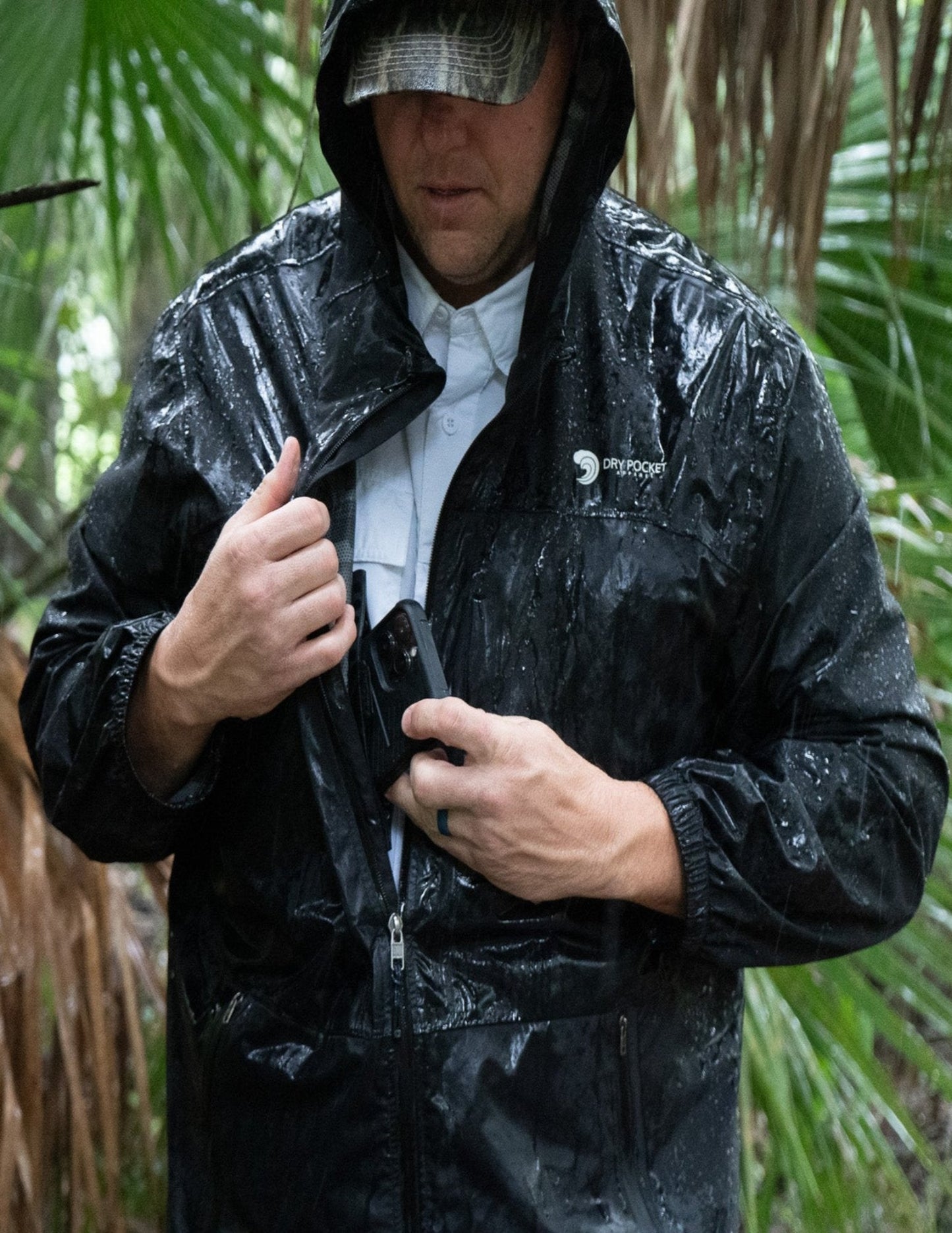 Dry Pocket Black Fin - Waterproof Pocket Rain Jacket