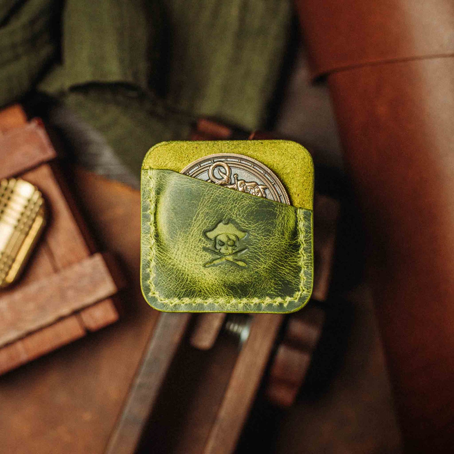 Pirate Goods Challenge Coin Holder - Peso Pocket | Coin Case | Handcrafted Leather