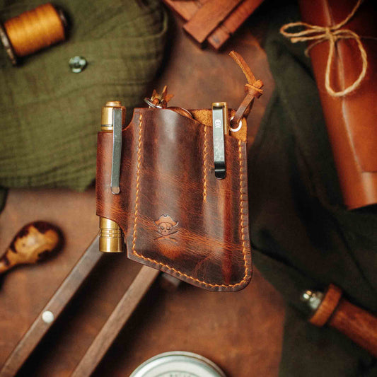 Pirate Goods EDC Pocket Organizer - First Mate v3 | Leather Pocket Carrier
