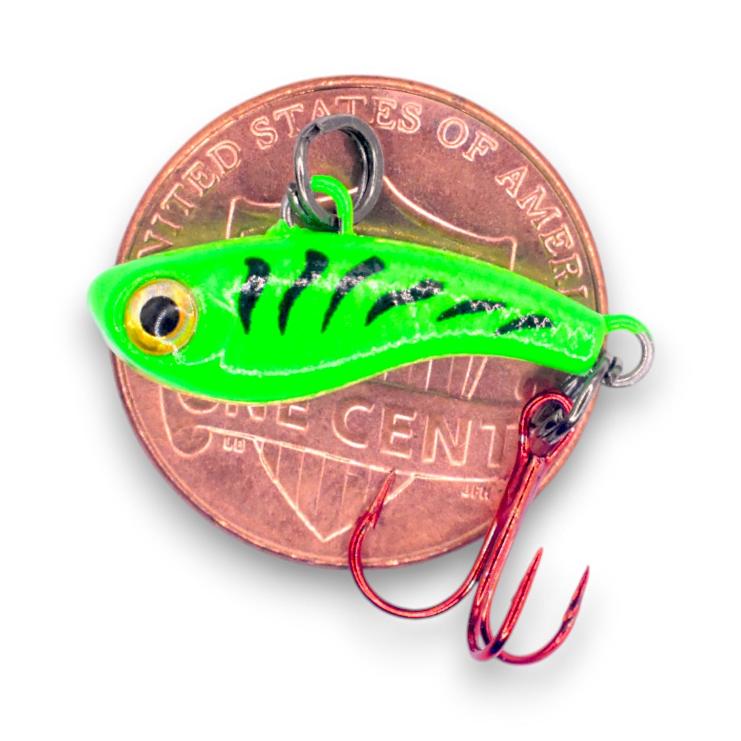 Kenders - Tungsten T-Rip Green Tiger Glow Mini Vibe Bait