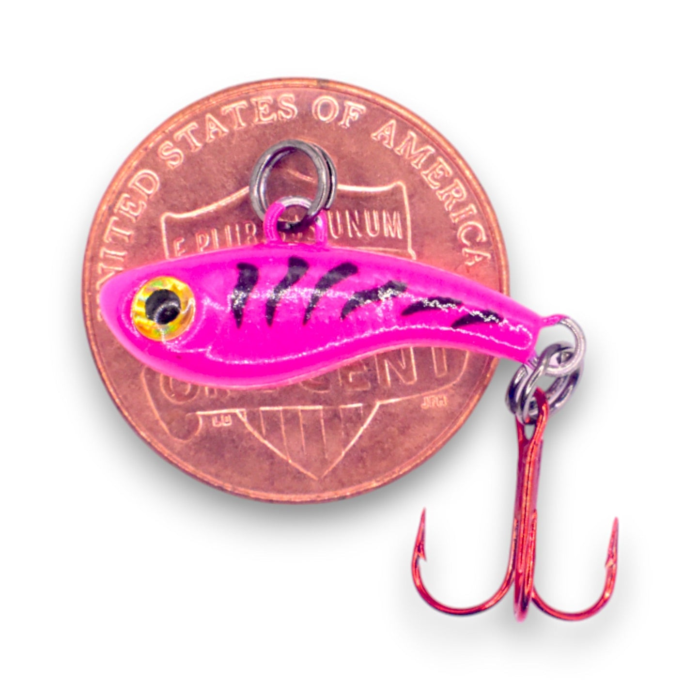 Kenders - Tungsten T-Rip Pink Tiger Glow Mini Vibe Bait