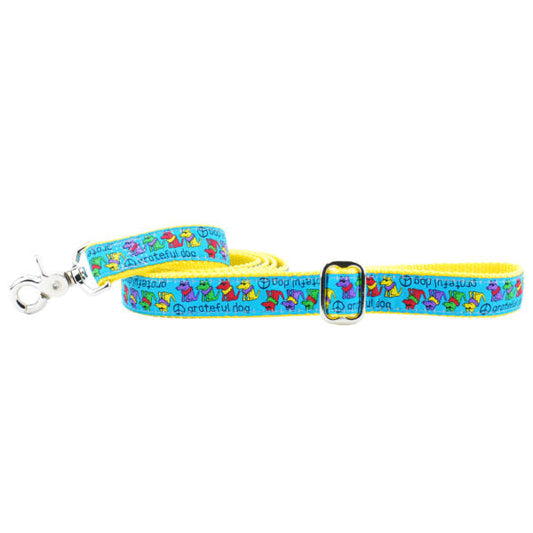 2 Hounds Design 1″ Grateful Dog Teddy The Dog 5ft Ribbon Dog Leash