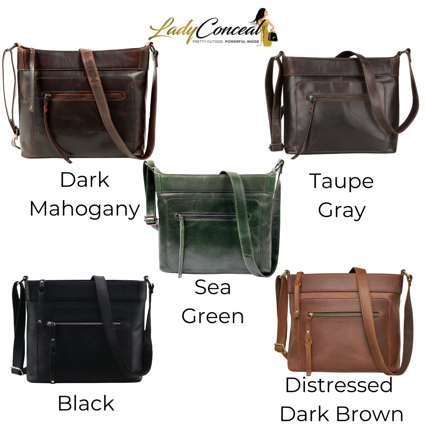 Concealed Carry Delaney Leather Crossbody by Lady Conceal
