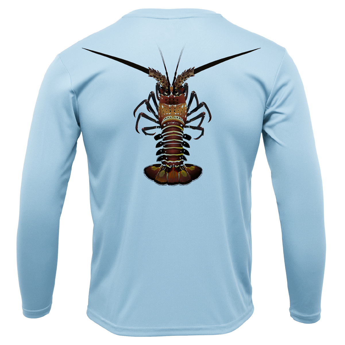Saltwater Born Florida Keys Realistic Lobster Men's Long Sleeve UPF 50+ Dry-Fit Shirt