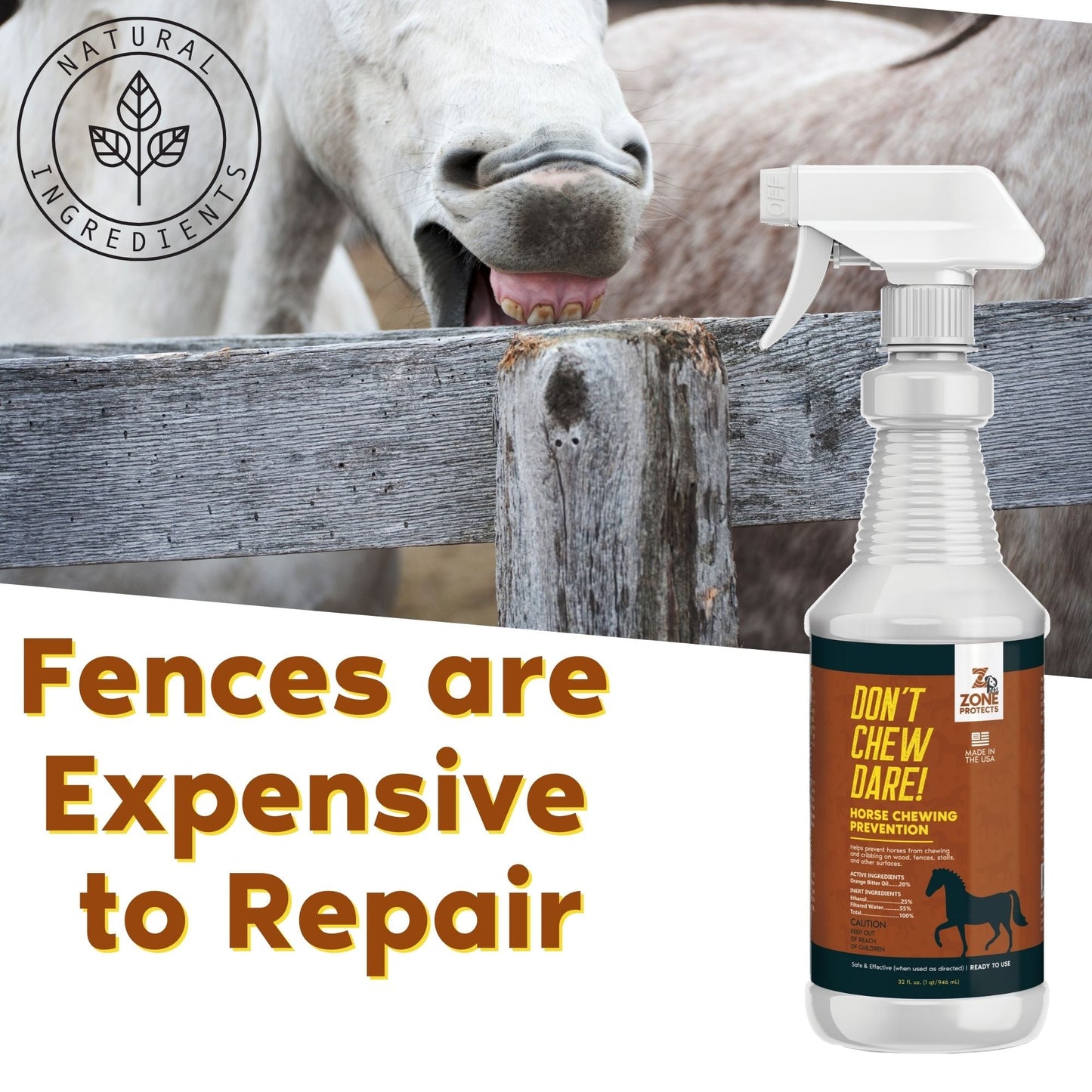 Zone Protects Don't Chew Dare! Horse Chewing Prevention
