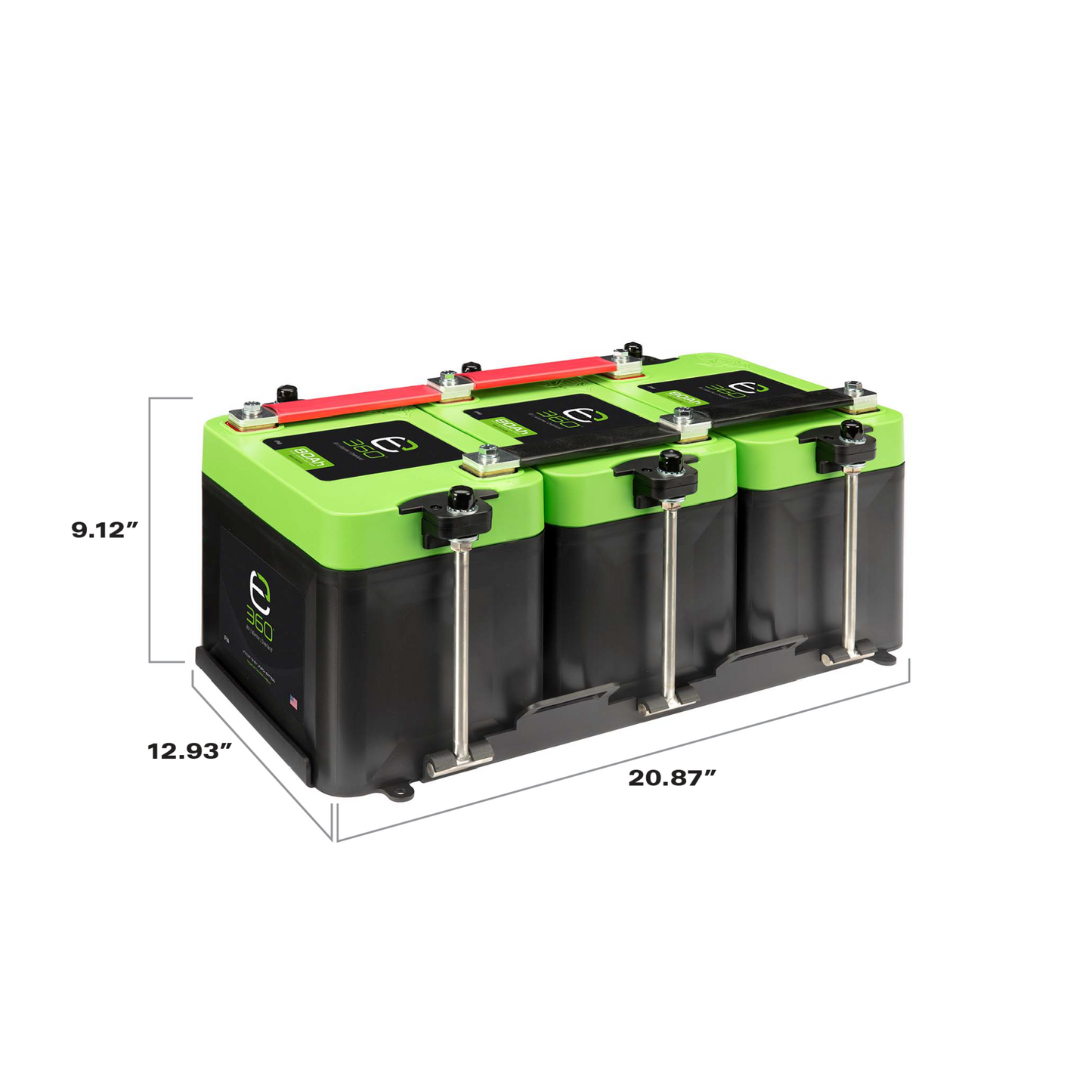 Expion360 Triple Mounting Kit for Group 24 Batteries