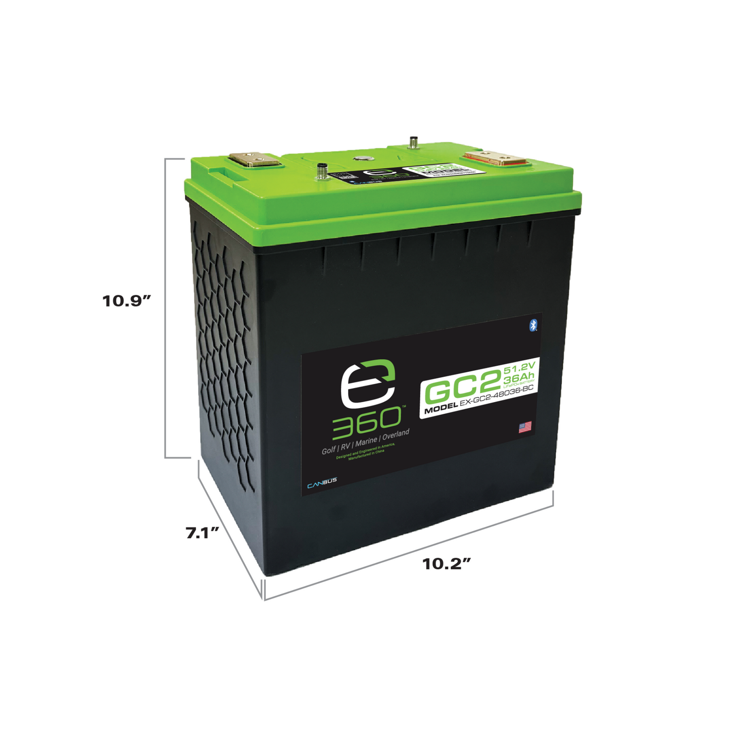 Expion360 48V 36Ah LiFePO4 Lithium Battery – GC2, Bluetooth | Expion360