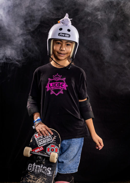 Liebe Punk Heart Youth T-Shirt - Black and Pink