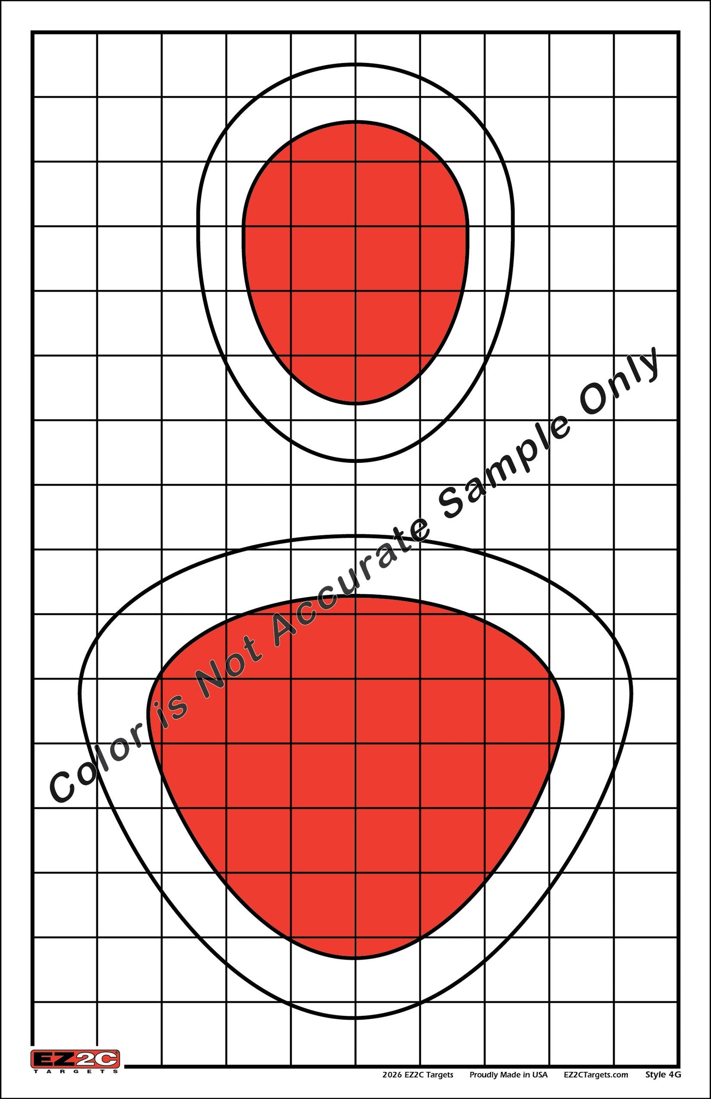 EZ2C Targets #4/RD4: Silhouette Paper Shooting Targets 11”x17” USA MADE