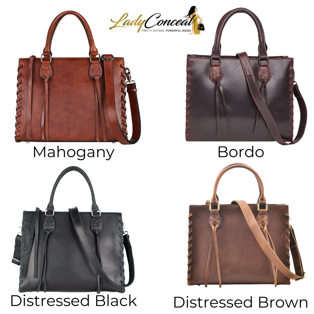 Concealed Carry Emma Leather Satchel by Lady Conceal