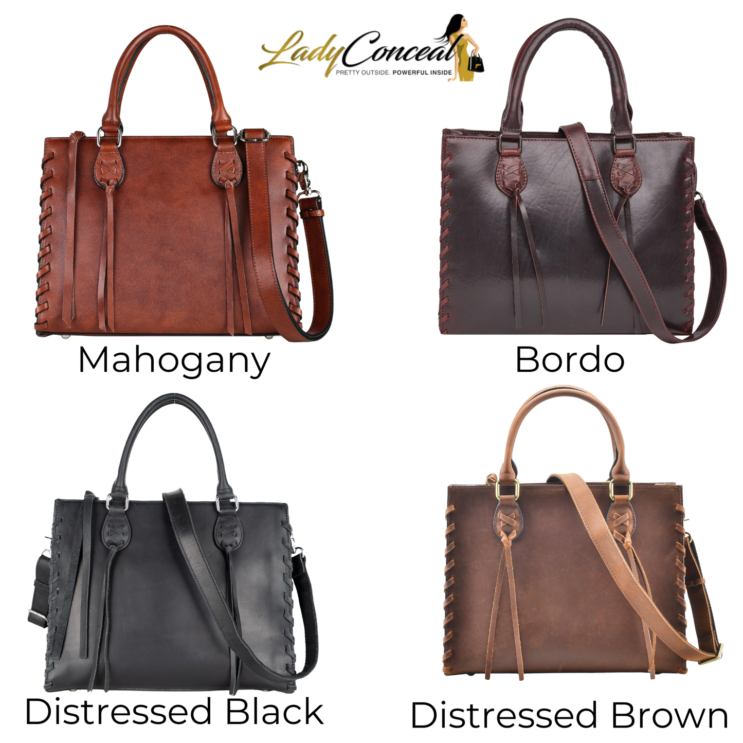 Concealed Carry Emma Leather Satchel by Lady Conceal