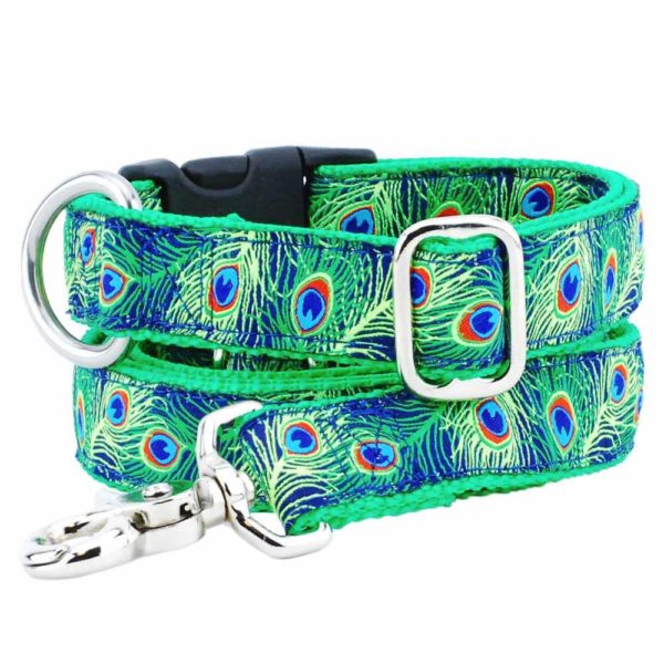 2 Hounds Design 1″ Paradise Found Navy Ribbon Dog Leash