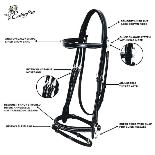 Bridles & Reins Replacement Crownpiece of ExionPro Quick Release Working Bridle