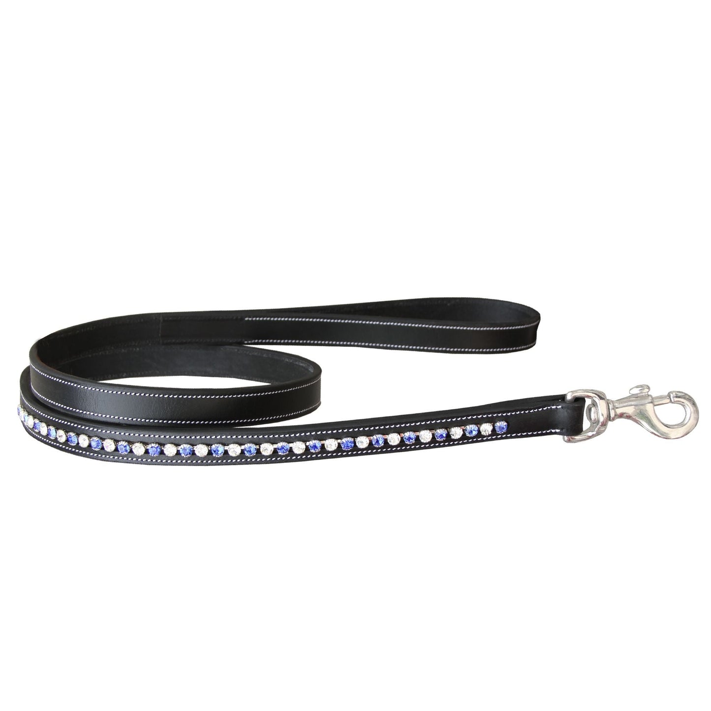 Bridles & Reins ExionPro White & Blue Bling Dog Leash