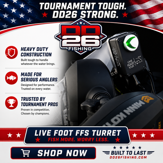 DD26 Fishing Live Foot™ - Patented Motor Control System for Sonar Transducers by Blitz Lures
