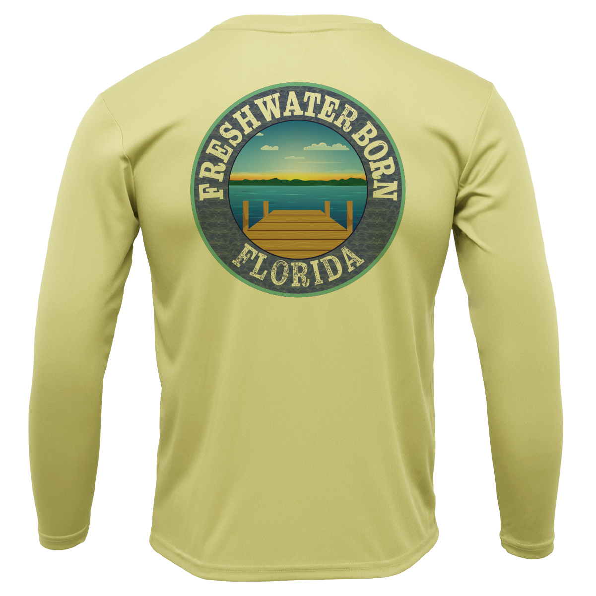 Saltwater Born Florida Freshwater Born Linear Logo Boy's Long Sleeve UPF 50+ Dry-Fit Shirt