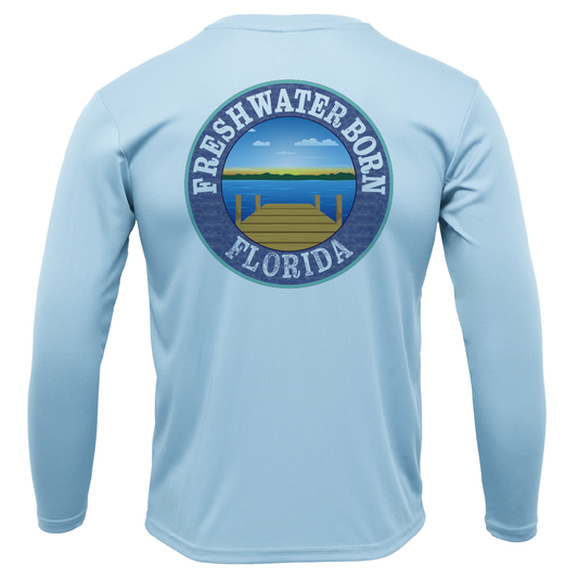 Saltwater Born Florida Freshwater Born Linear Logo Boy's Long Sleeve UPF 50+ Dry-Fit Shirt