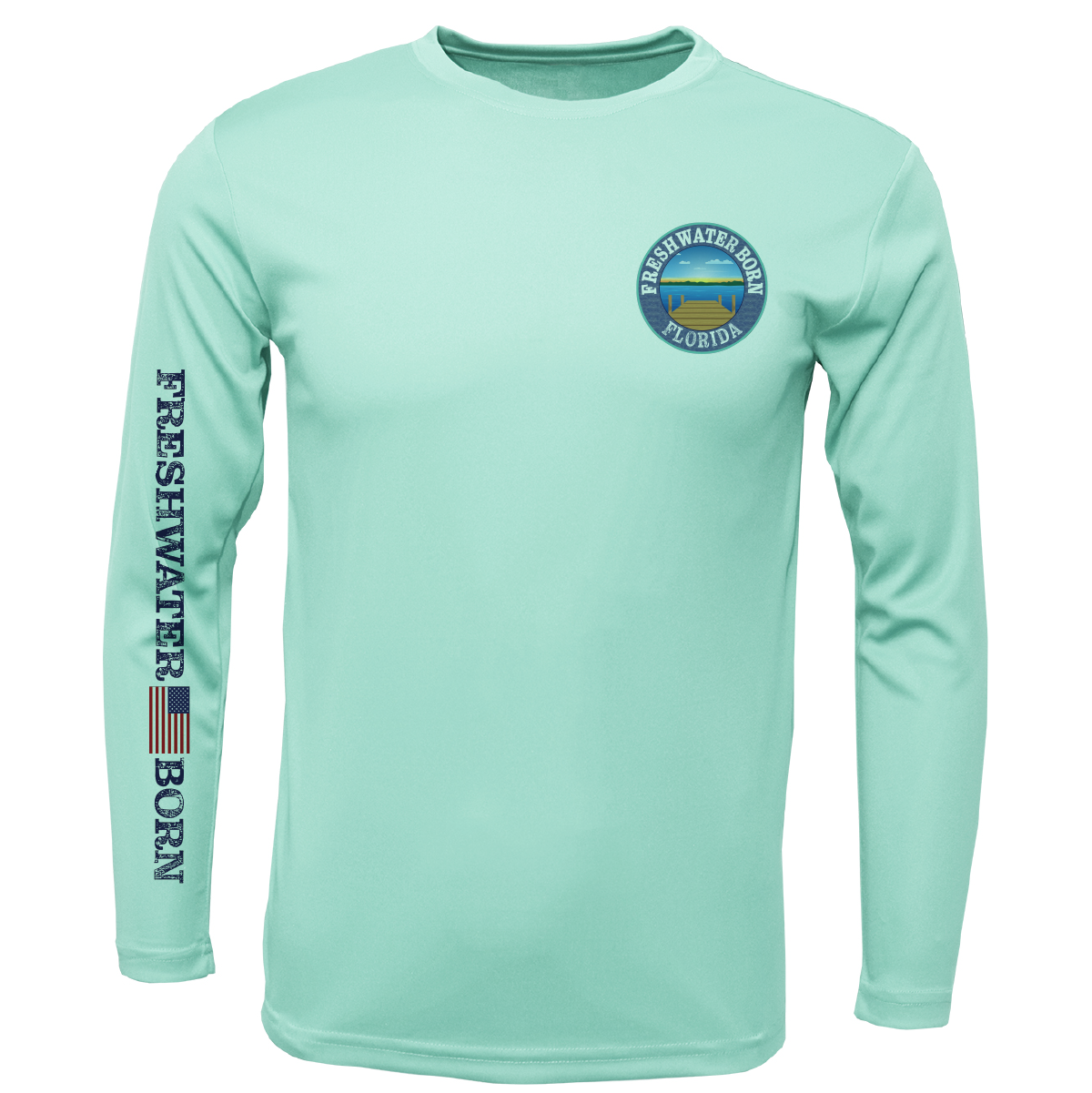 Saltwater Born Florida Freshwater Born "All For Rum and Rum For All" Boy's Long Sleeve UPF 50+ Dry-Fit Shirt