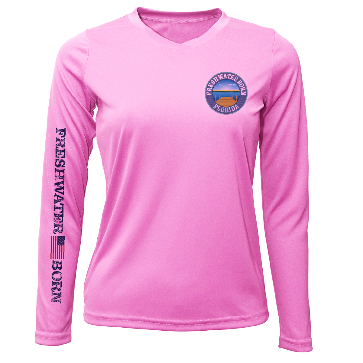 Saltwater Born Florida Freshwater Born "All For Rum and Rum For All" Women's Long Sleeve UPF 50+ Dry-Fit Shirt