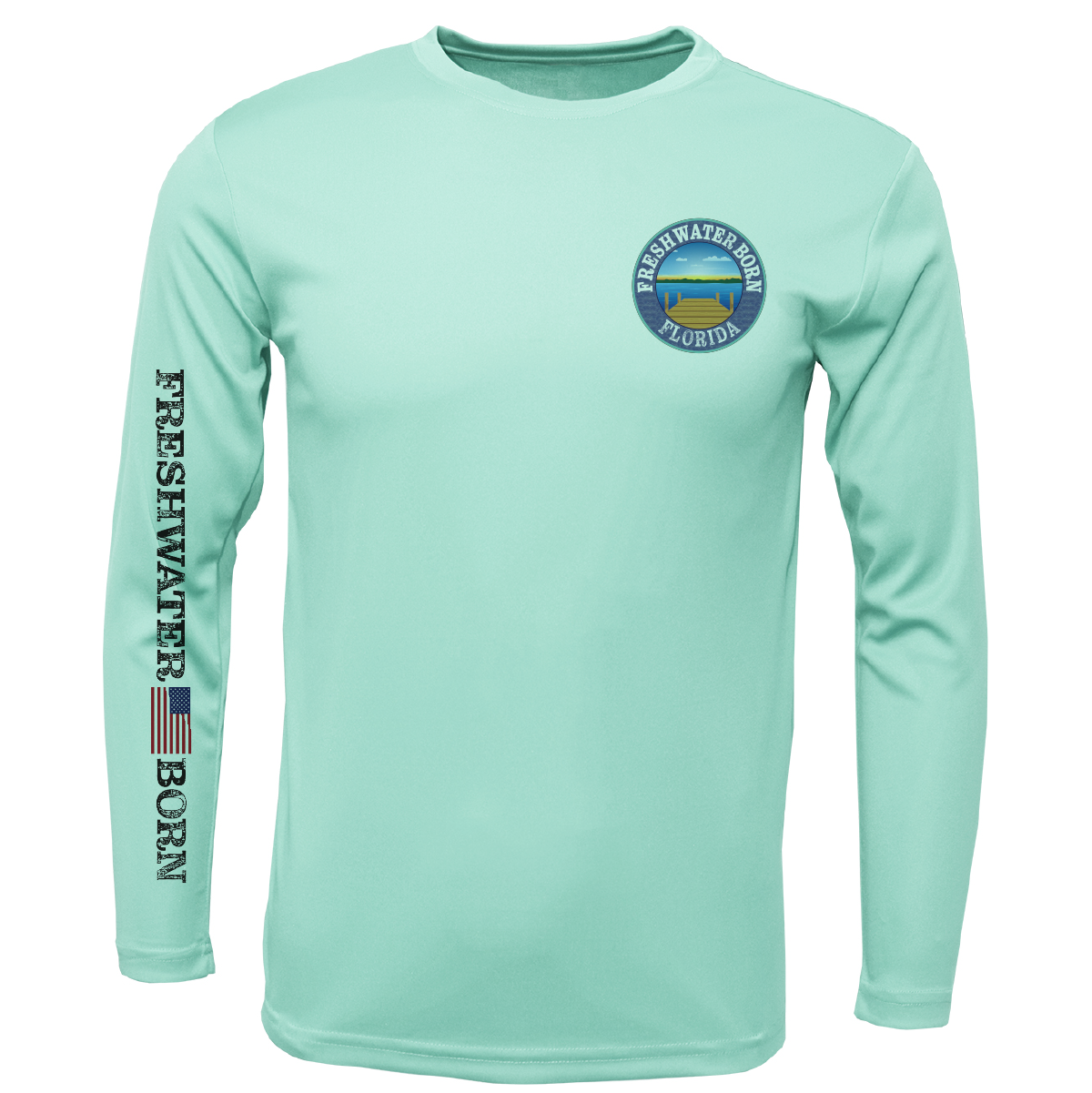 Saltwater Born Florida Freshwater Born "Surrender The Booty" Boy's Long Sleeve UPF 50+ Dry-Fit Shirt