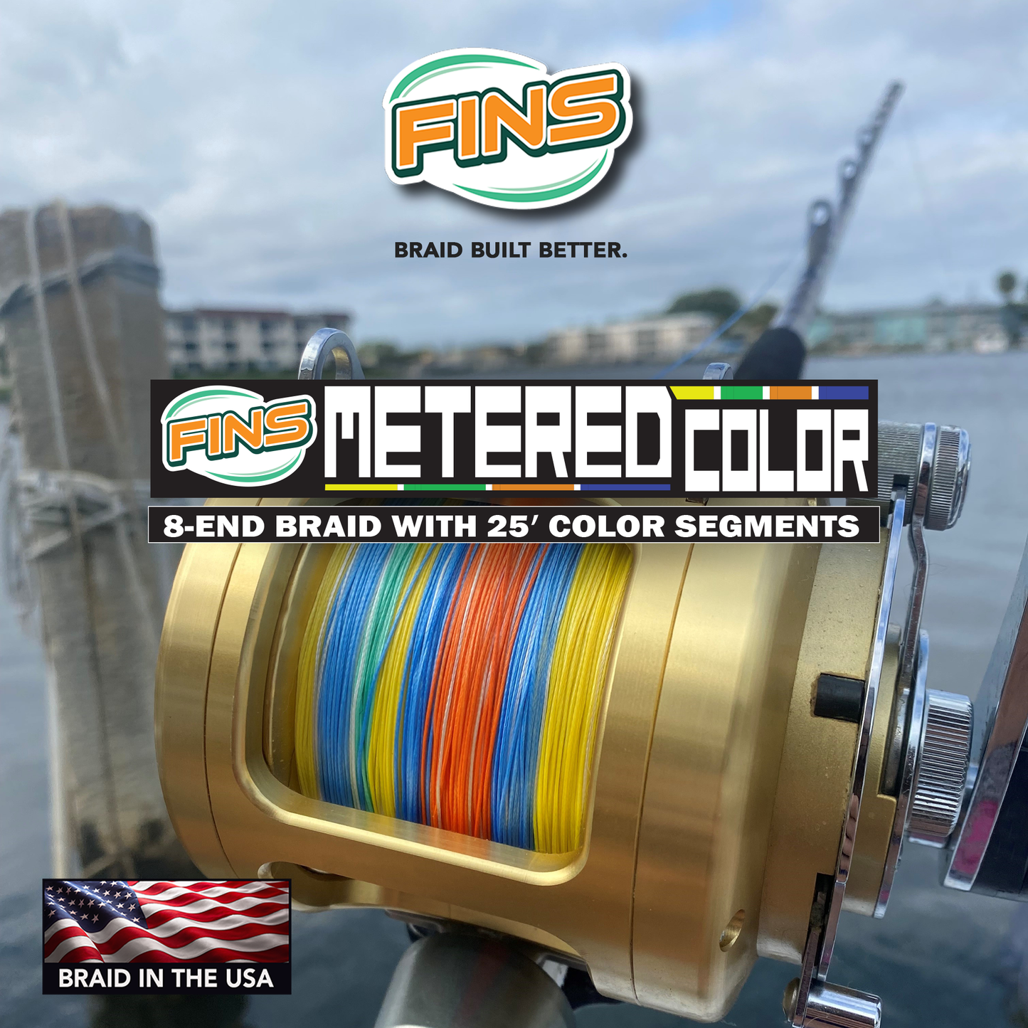 FINS Fishing Metered Colored Braid