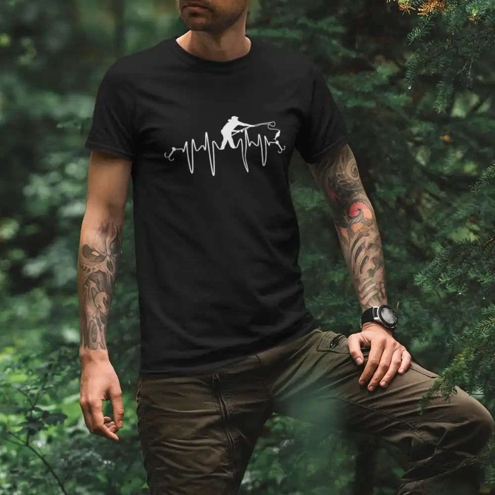 Outdoorzees Fishing Heart Beat Man T-Shirt